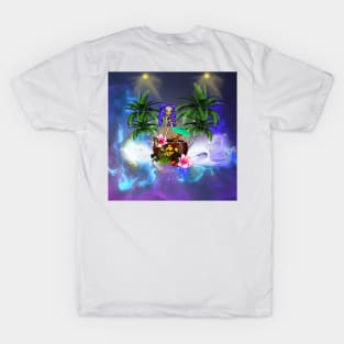 Tropical design with girl and cute mouse T-Shirt